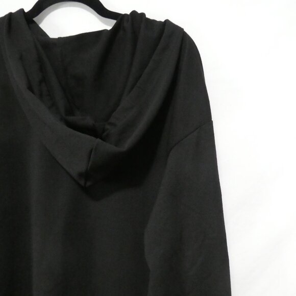 SHEIN - Curve | 2XL | Contrast Gold Sequin Drop Shoulder Drawstring Black Hoodie - Picture 13 of 16